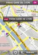 fonction de cartographie disponible sur l'application sncf direct.