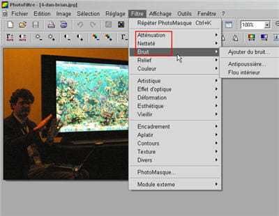 les principaux filtres permettant de rattraper une photo sont ici