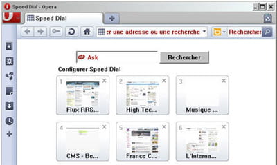 gros plan sur la très belle et pratique interface de navigation d'opera © opera