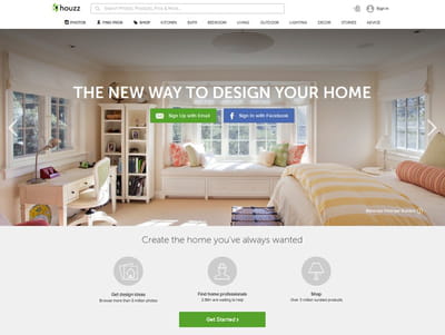 houzz combine un réseau social, un annuaire de professionnels et une marketplace