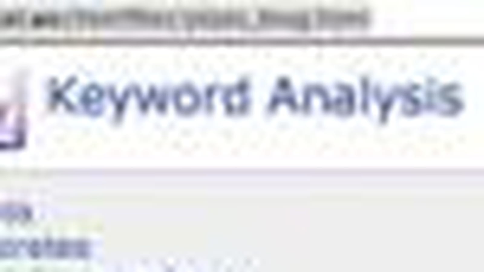 The Keyword Analyzer 