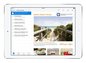 interface de dropbox sur ipad.