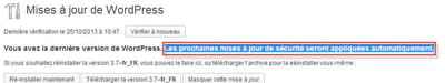mise à jour wordpress