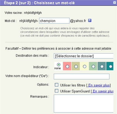 la création d'adresse mail jetable sur yahoo! mail ne prend que quelques