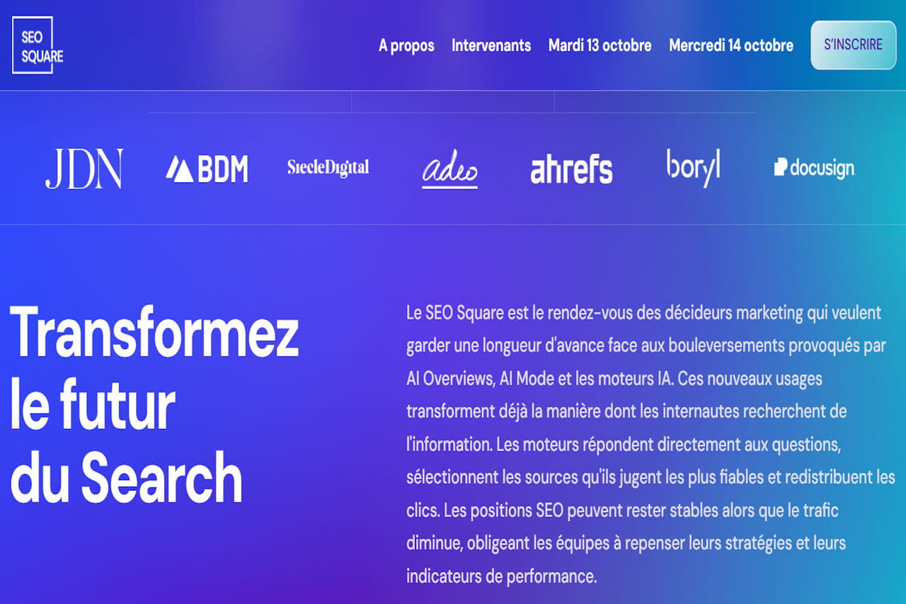 SEO Square 2026 : la 11e édition se tiendra les 13 et 14 octobre