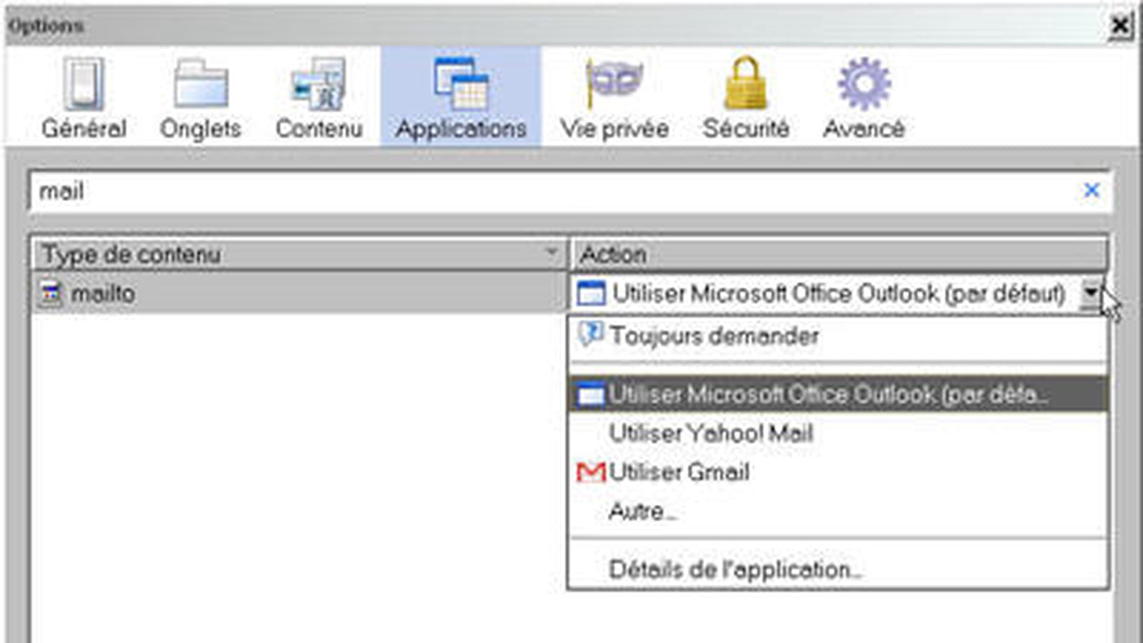 Choisir son client mail