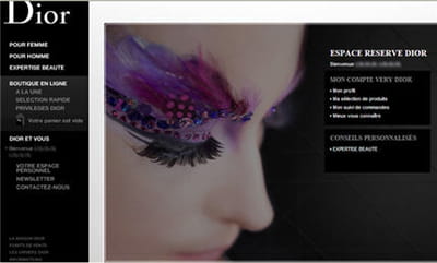 le compte client sur dior.com