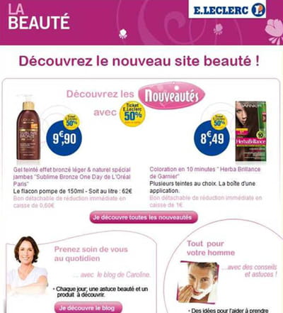 extrait de l'e-mailing de leclerc