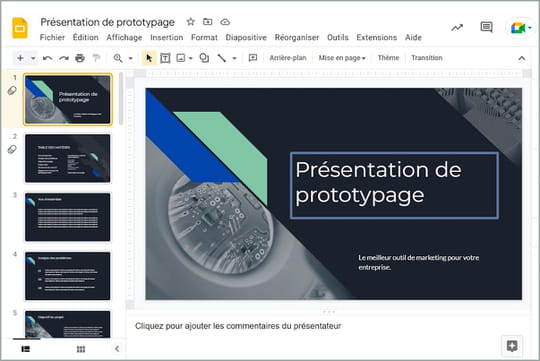 Google Slides&nbsp;: l'application de pr&eacute;sentation et slideshow de Google