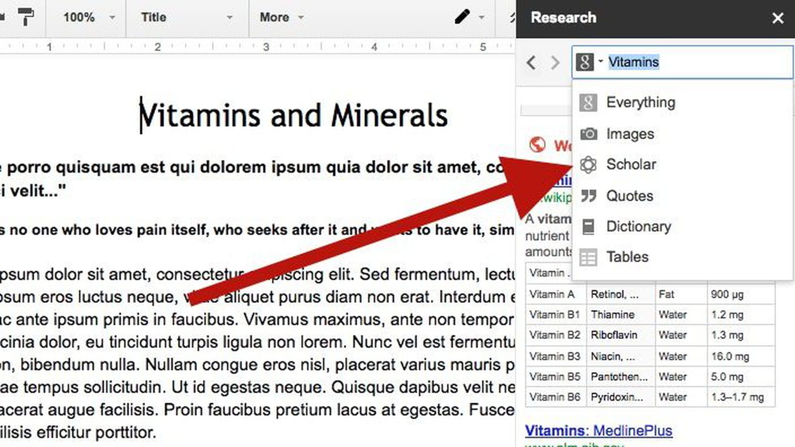 Recherches dans un document