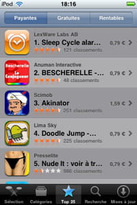 le top 25 des applications les plus téléchargées de l'app store