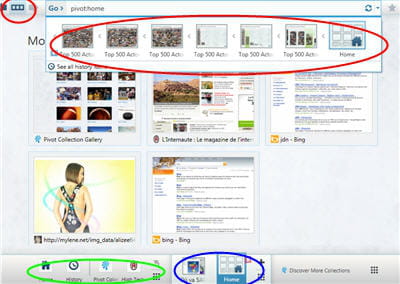 la page des vignettes des sites les plus visités ou ceux que l'on y épingle.
