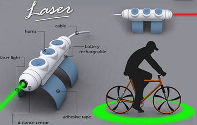 le laser de sécurité pour vélo.