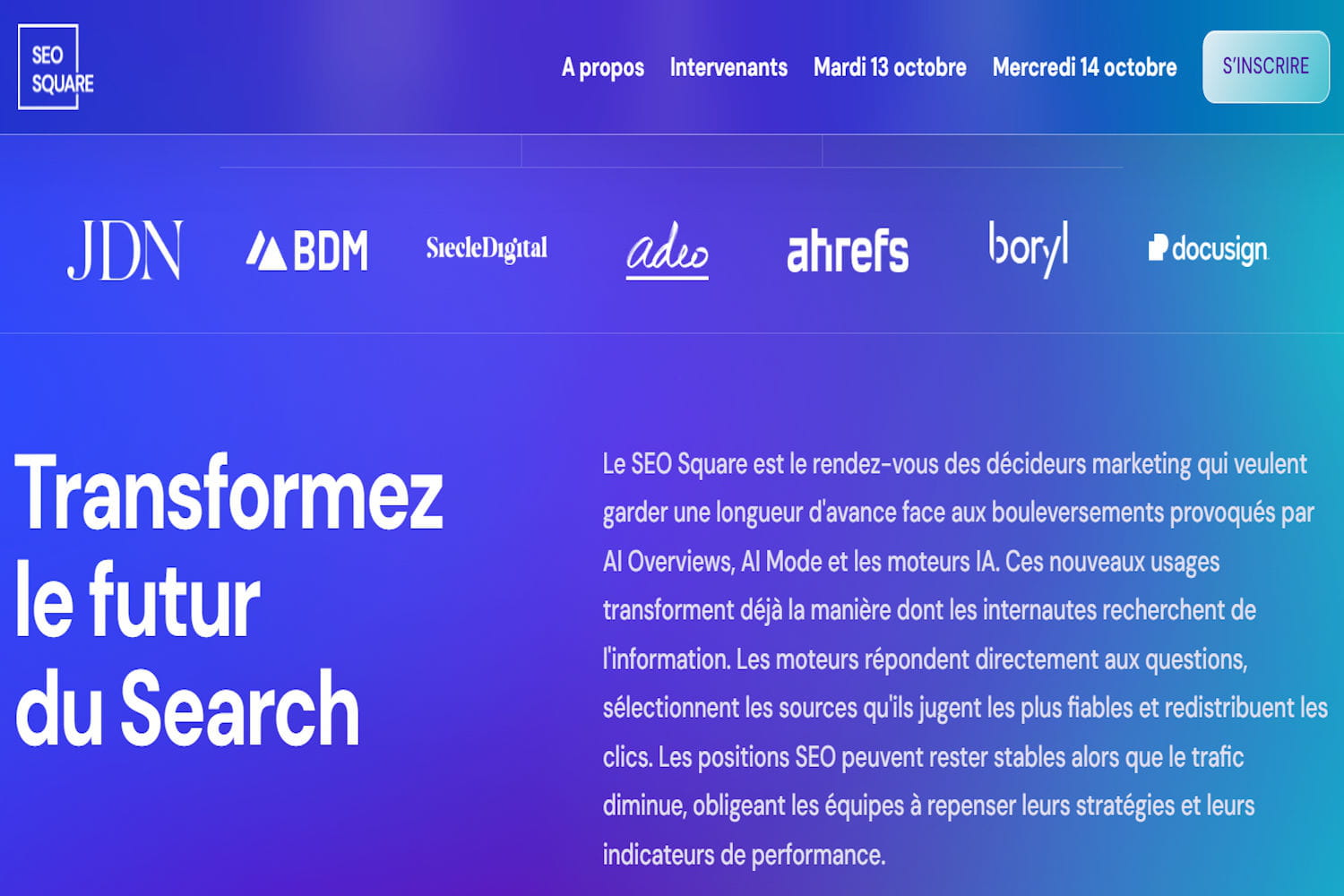SEO Square 2026 : la 11e édition se tiendra les 13 et 14 octobre