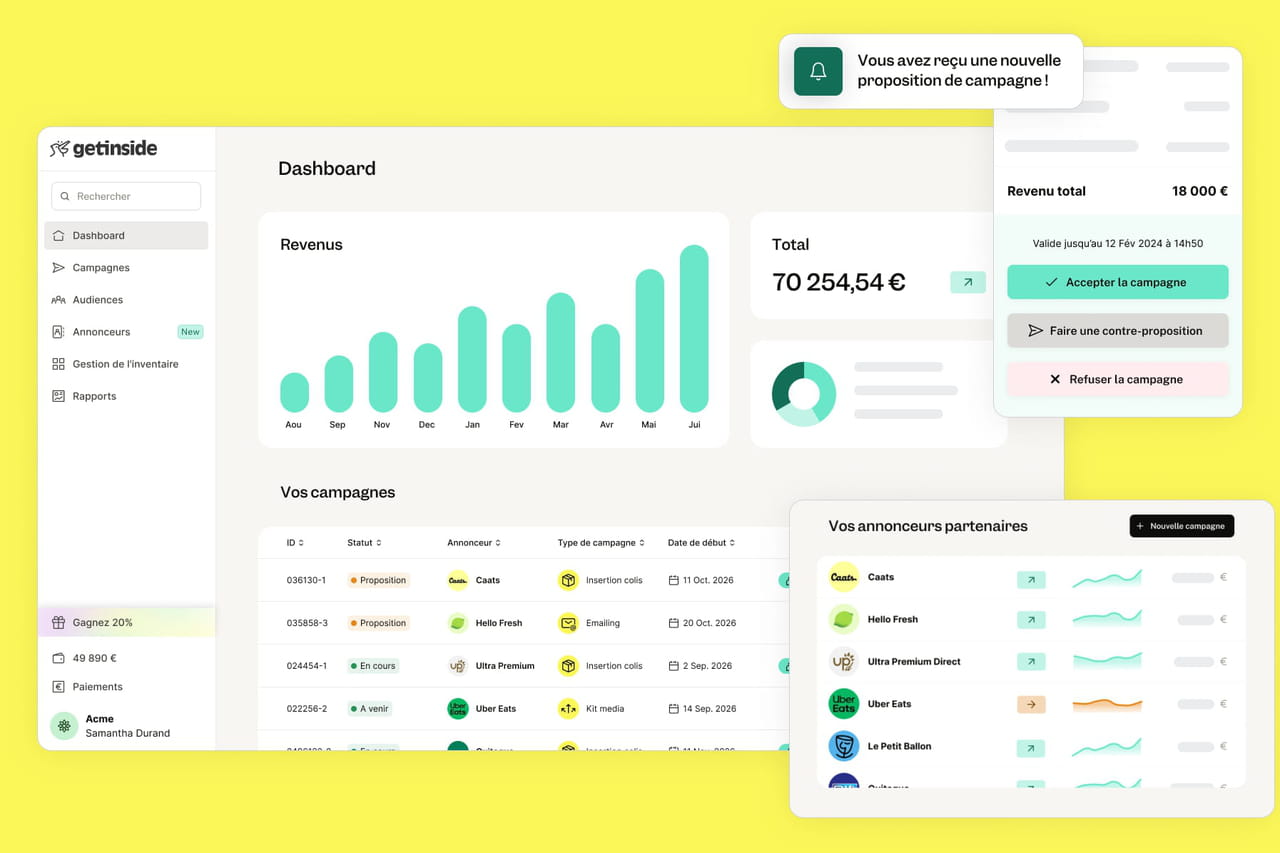 Getinside, plateforme qui monétise les colis des e-commerçants, lève 2 millions d'euros et fait évoluer son offre