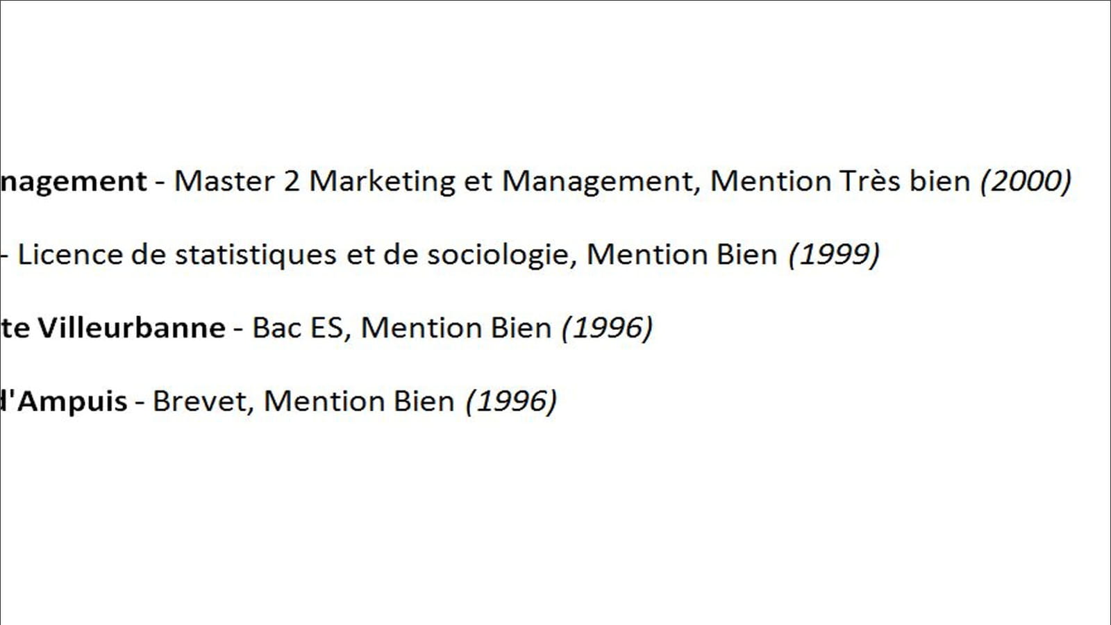 Vieilles infos