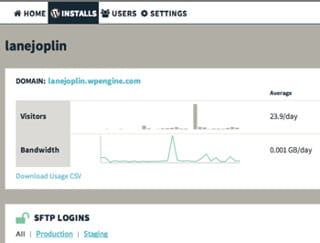 capture de l'interface de wp engine de suivi du trafic. 