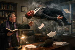 Un pr&ecirc;tre exorciste propose son aide aux derniers qui croient encore au SEO