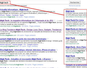 un exemple basique du ciblage des publicités google