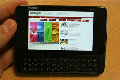 la navigation internet sur le site l'internaute magazine à partir du nokia n900.