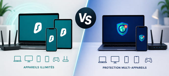 Surfshark Starter vs VeePN Basic&nbsp;: lequel prot&egrave;ge r&eacute;ellement le plus d'appareils&nbsp;?