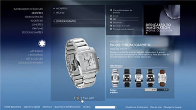 exemple d'une fiche produit du site de montblanc