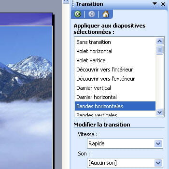 les effets de transition sous powerpoint sont nombreux et variés, mais pas