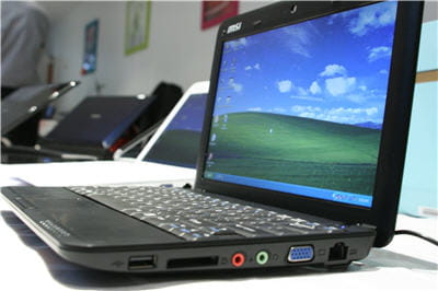 le wind fait tourner windows xp home, sans accroc