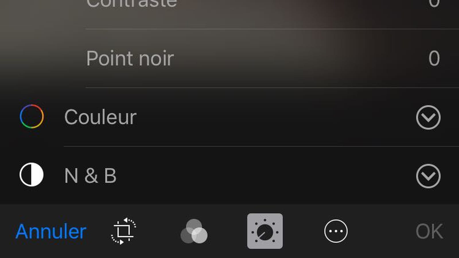 Ajuster la luminosité d'une photo enregistreé
