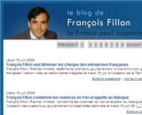 capture d'écran du blog de françois fillon. 