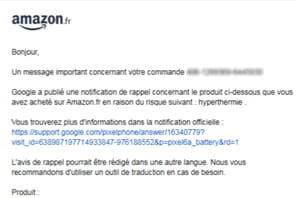 Vous avez achet&eacute; ce t&eacute;l&eacute;phone sur Amazon&nbsp;? Attention la batterie peut prendre feu&nbsp;: une alerte est en cours