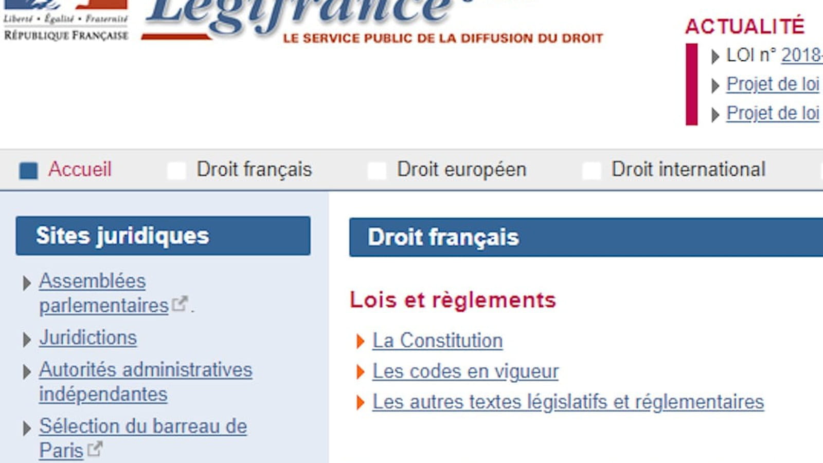 Textes de loi