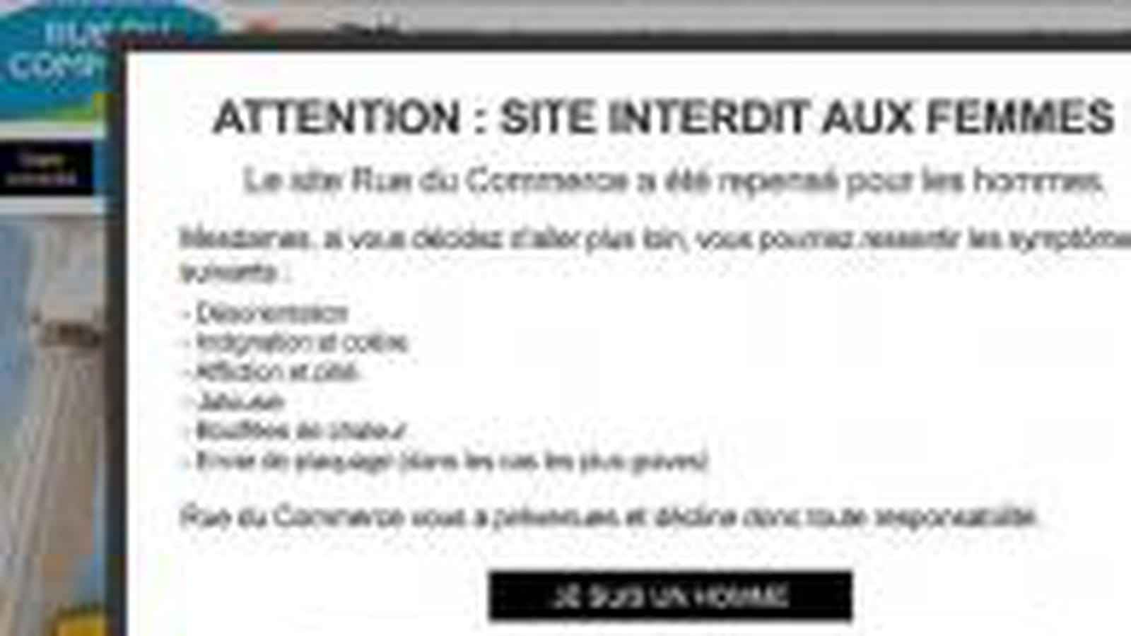 Rue du Commerce buzz sexiste