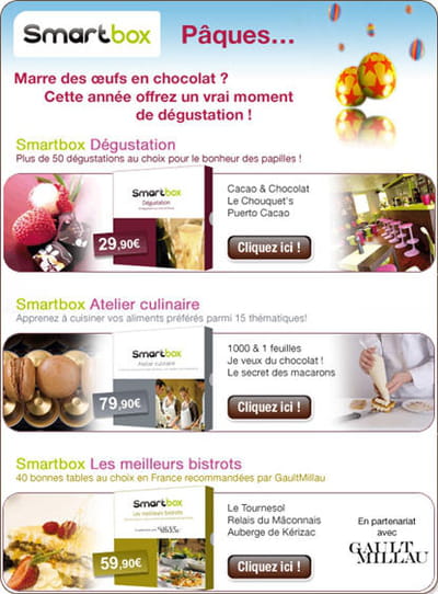 campagne smartbox réalisée pour pâques 