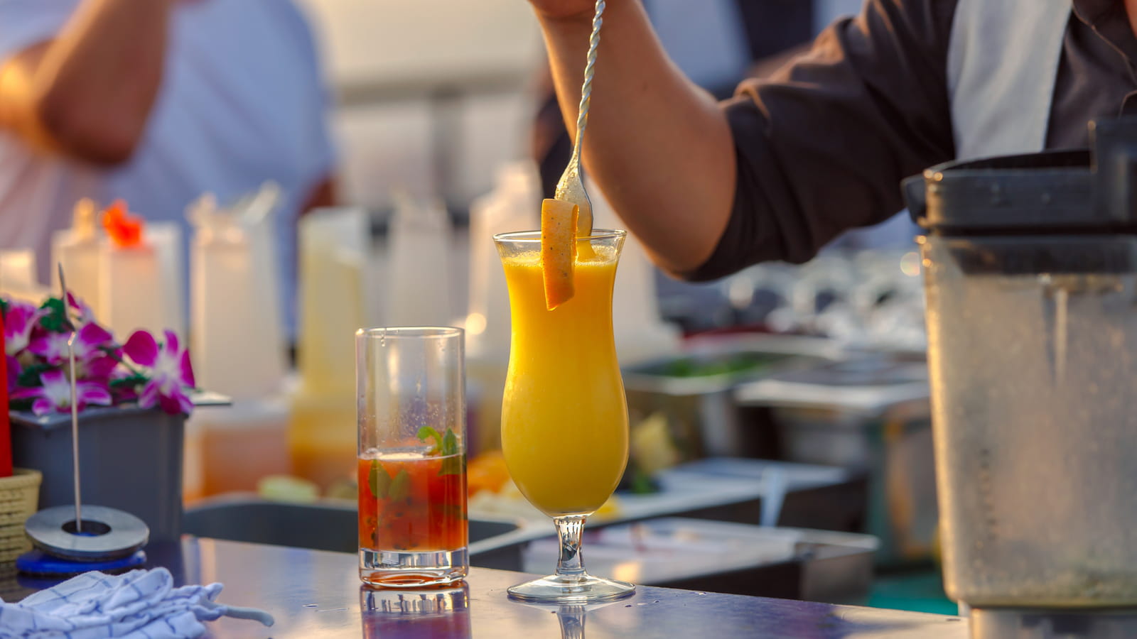 Barman sur un rooftop