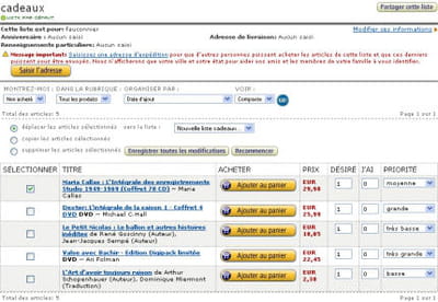 la liste de cadeaux d'amazon.fr