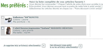 'mes produits préférés' sur laredoute.fr