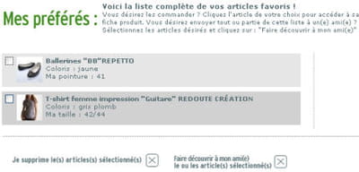 'mes produits préférés' sur laredoute.fr 