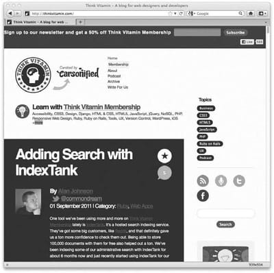 la même page dans une zone de visualisation plus large que 930 pixels, mais