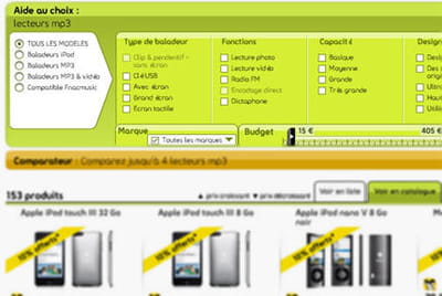 outil d'aide au choix de fnac.com 