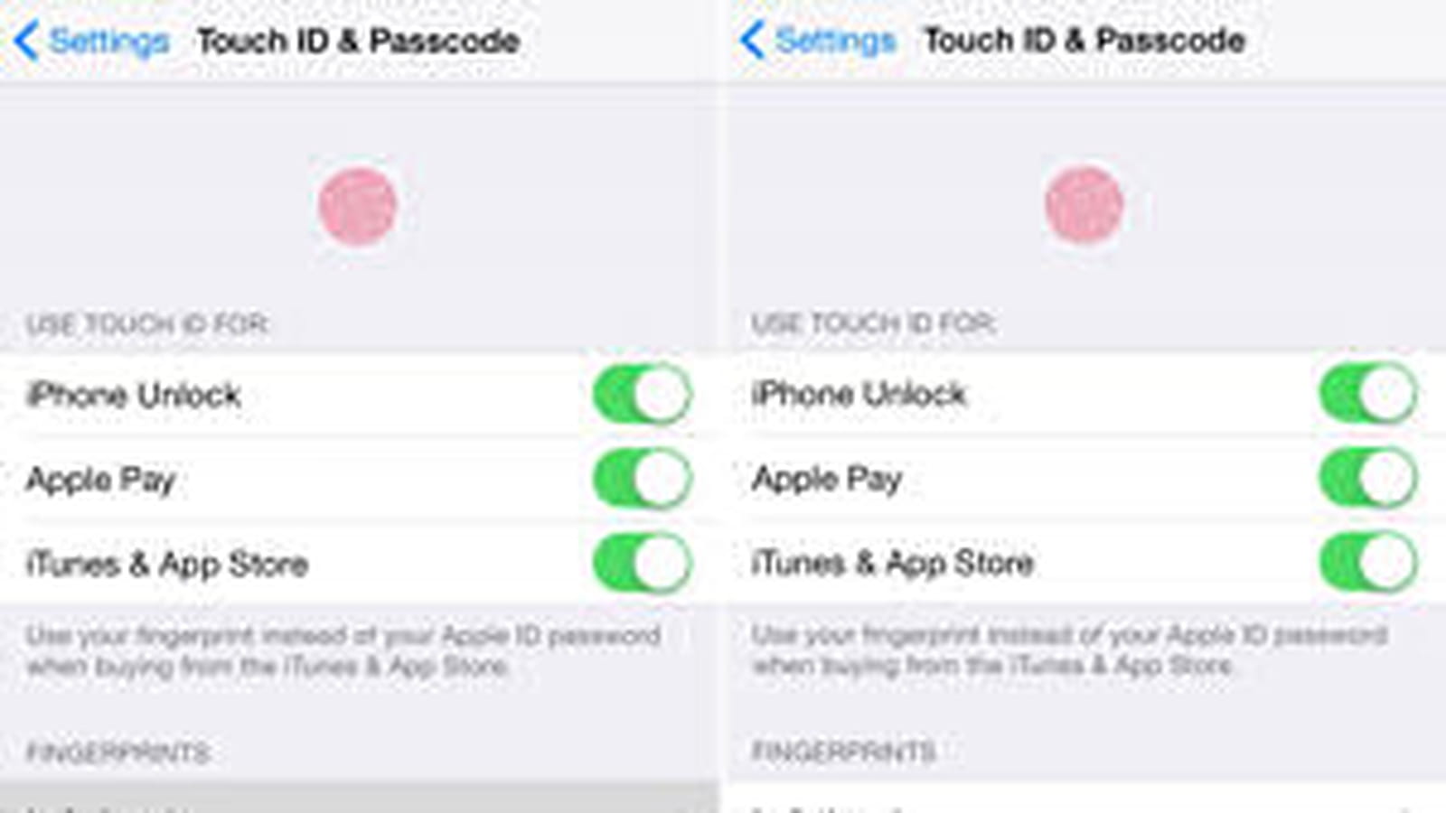 Touch ID organisé