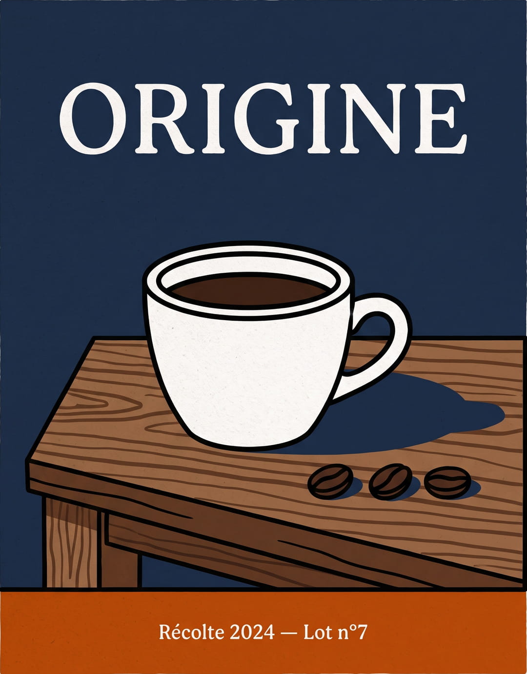Affiche publicitaire pour un café générée par Nano Banana