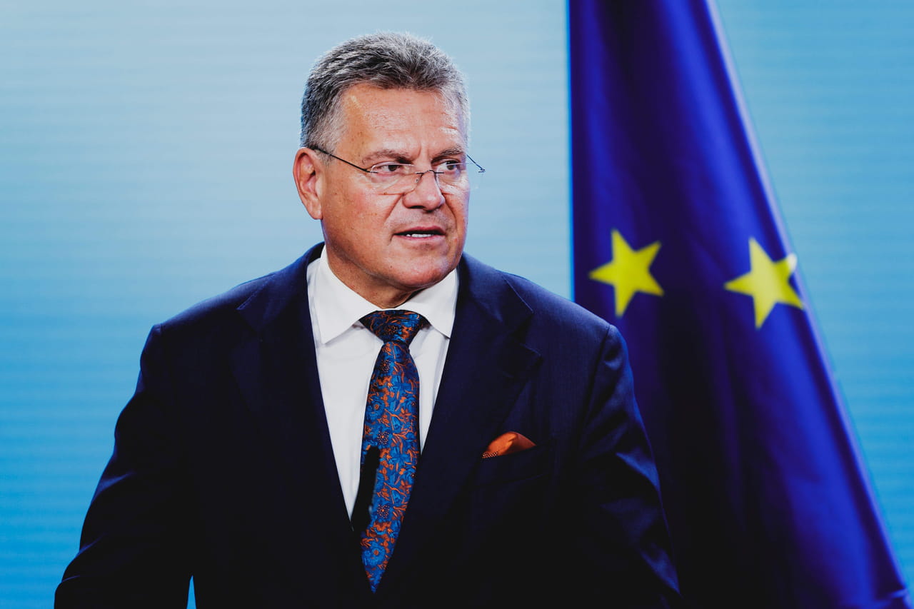Le commissaire européen au commerce Maros Sefcovic en mission à Pékin