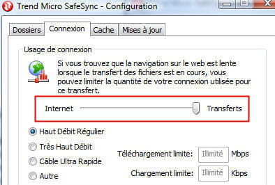 dans le menu configuration, dans l'onglet connexions, on peut régler la bande