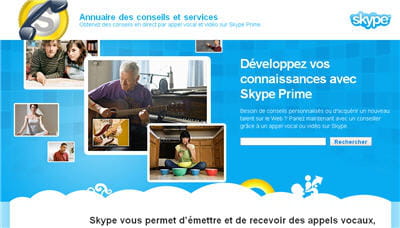 la recherche de contacts sur skype prime