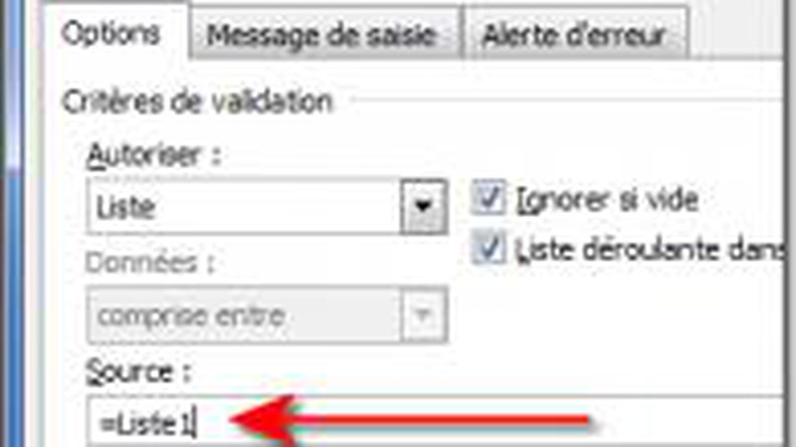 Liste déroulante