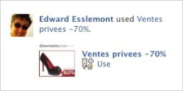 sponsored story de performads pour showroomprivé