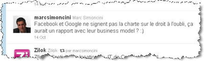 son tweet sur la stratégie de google. 