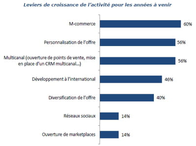 leviers de croissance de l'activité pour les années à venir (trois réponses