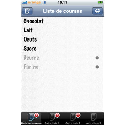 liste de courses sur iphone